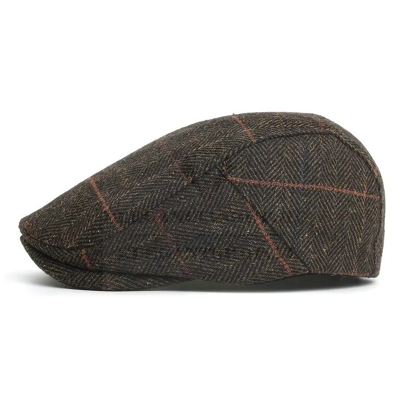 Vintage férfi téli golf sapka - Barna