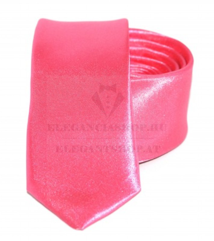 Szatén slim nyakkendő - Világos pink