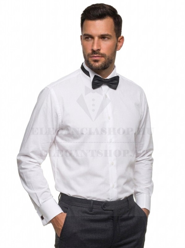 Newsmen elasztikus slim fit szmoking ing - Fehér