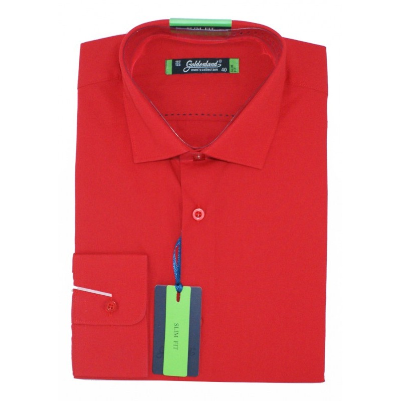 Goldenland slim hosszúujjú ing - Piros