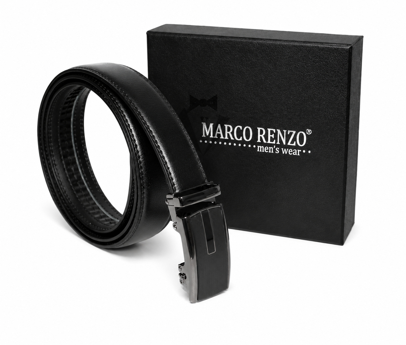 Marco Sergioni extra hosszú férfi bőr öv - Fekete