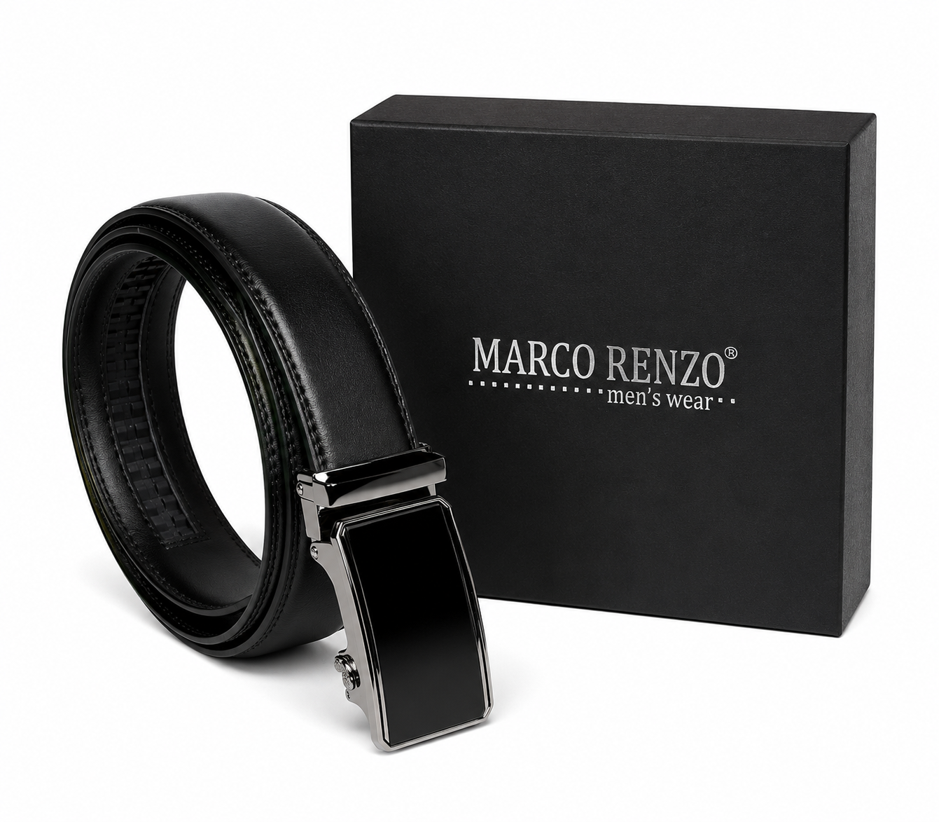 Marco Sergioni extra hosszú férfi bőr öv - Fekete