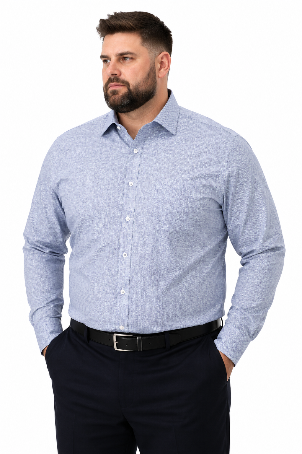 NM h.u extra fit elasztikus ing - Kék mintás