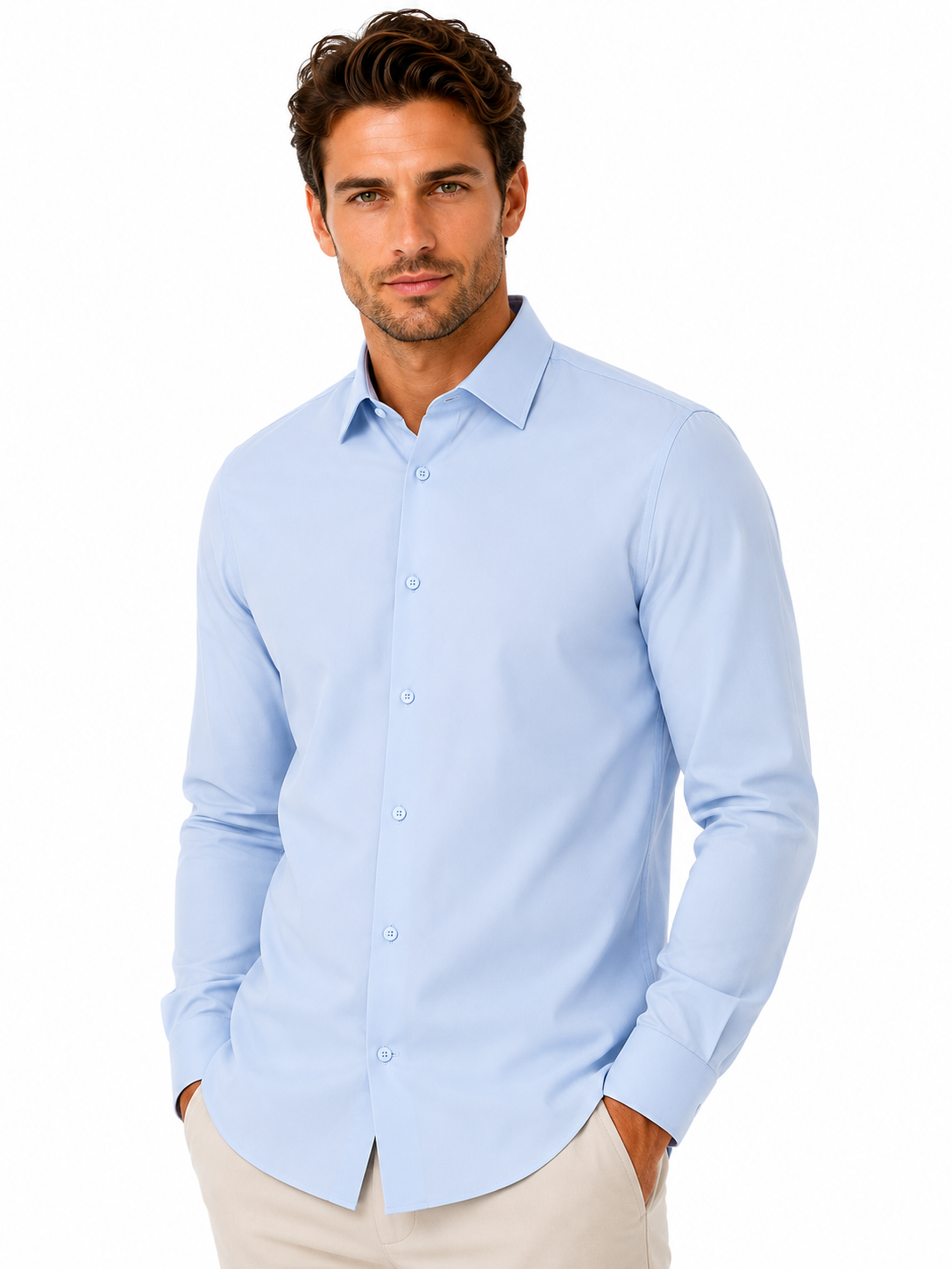 Micro Twill vasalás könnyitett h.u férfi ing - Világoskék