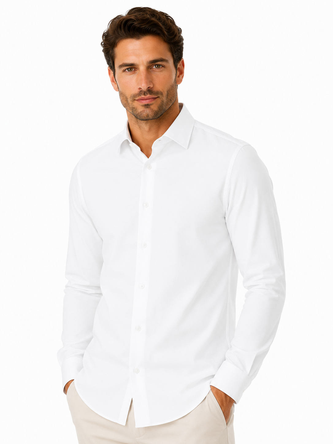 Micro Twill vasalás könnyitett h.u férfi ing - Fehér