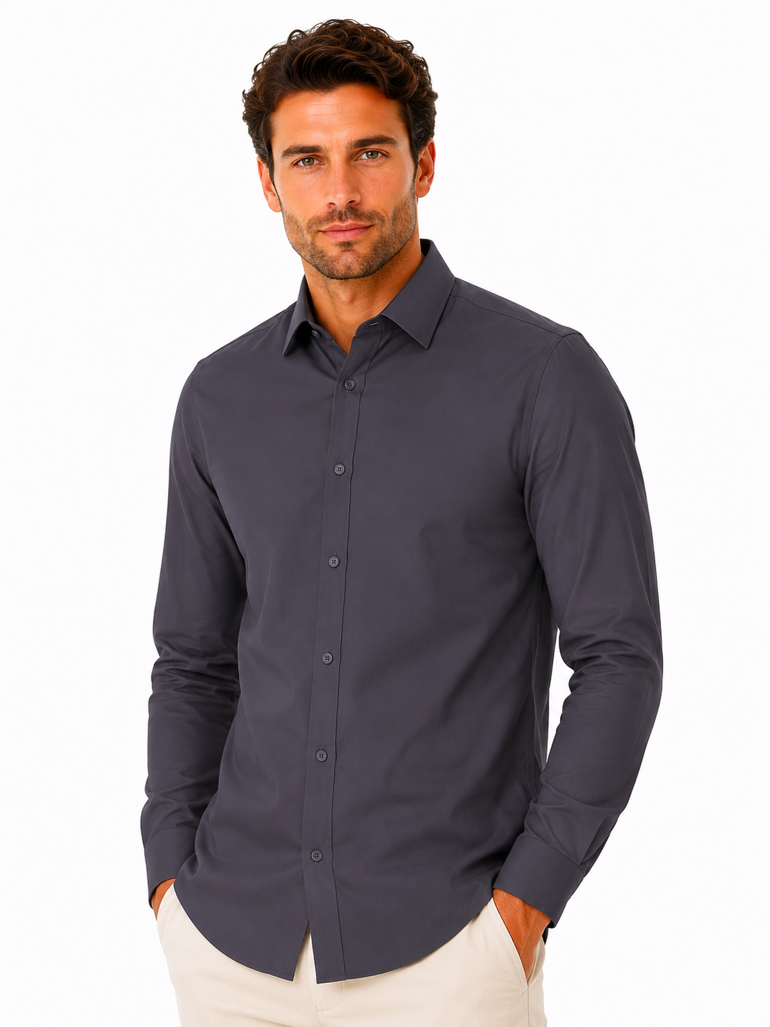 Micro Twill vasalás könnyitett h.u férfi ing - Grafit