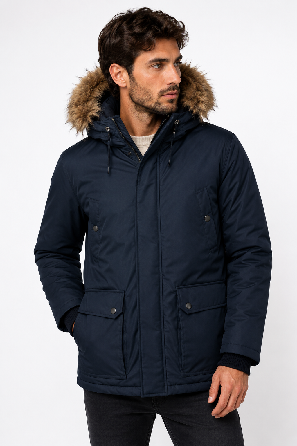 WINTER PARKA kapucnis télikabát - Sötétkék