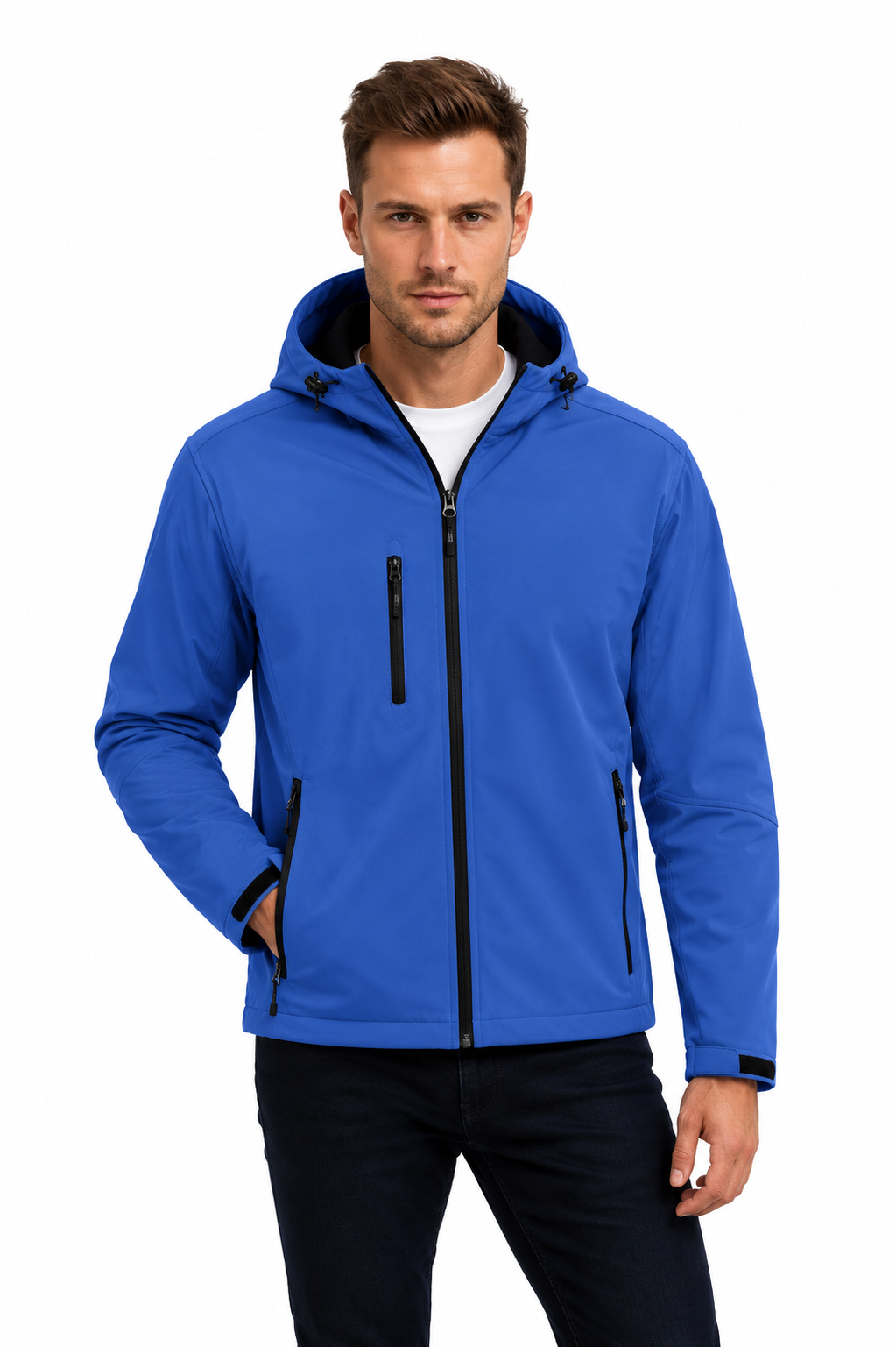 Férfi kapucnis softshell dzseki - Kék
