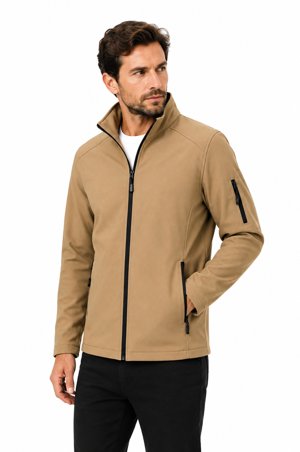 Férfi softshell dzseki -Camel