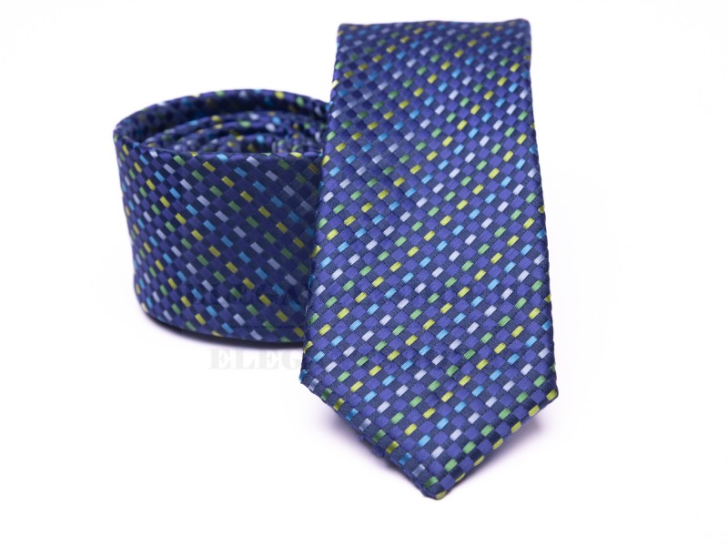Prémium slim nyakkendő - Kék csíkos