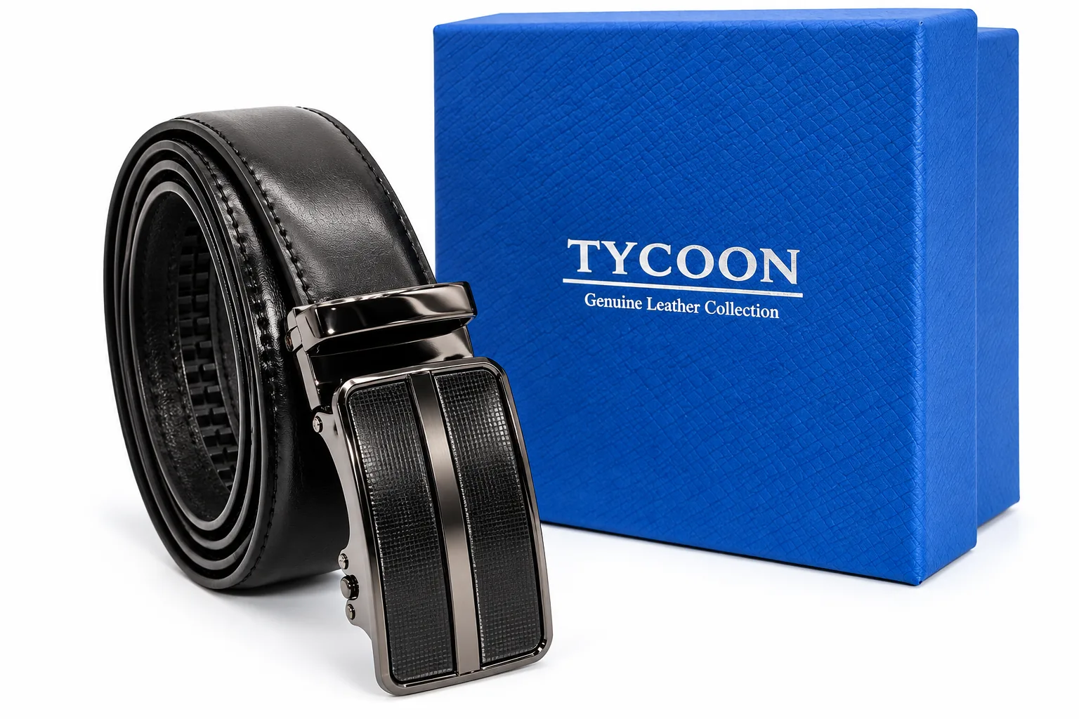 Tycoon extra hosszú férfi bőr öv - Fekete