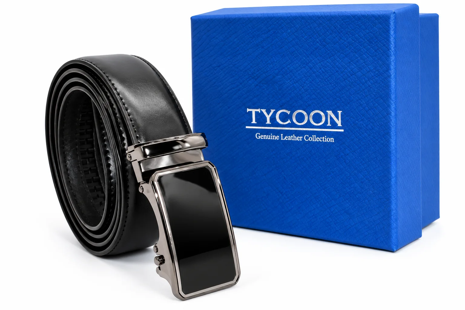 Tycoon extra hosszú férfi bőr öv - Fekete