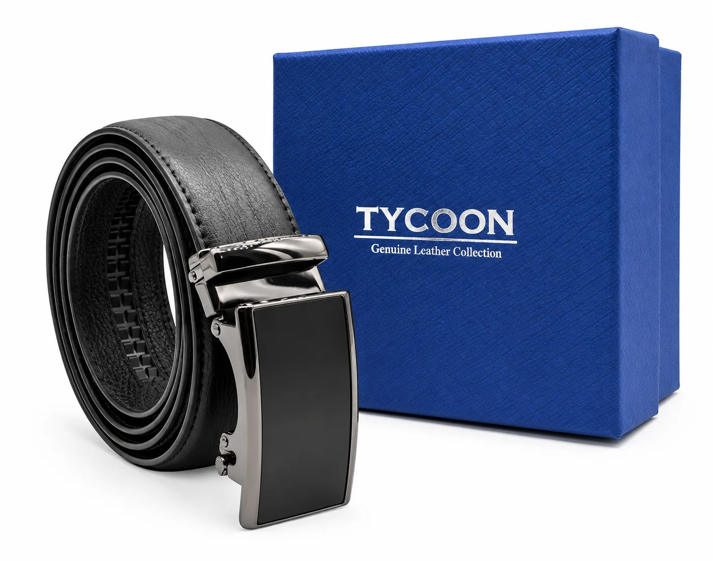 Tycoon extra hosszú férfi bőr öv - Fekete