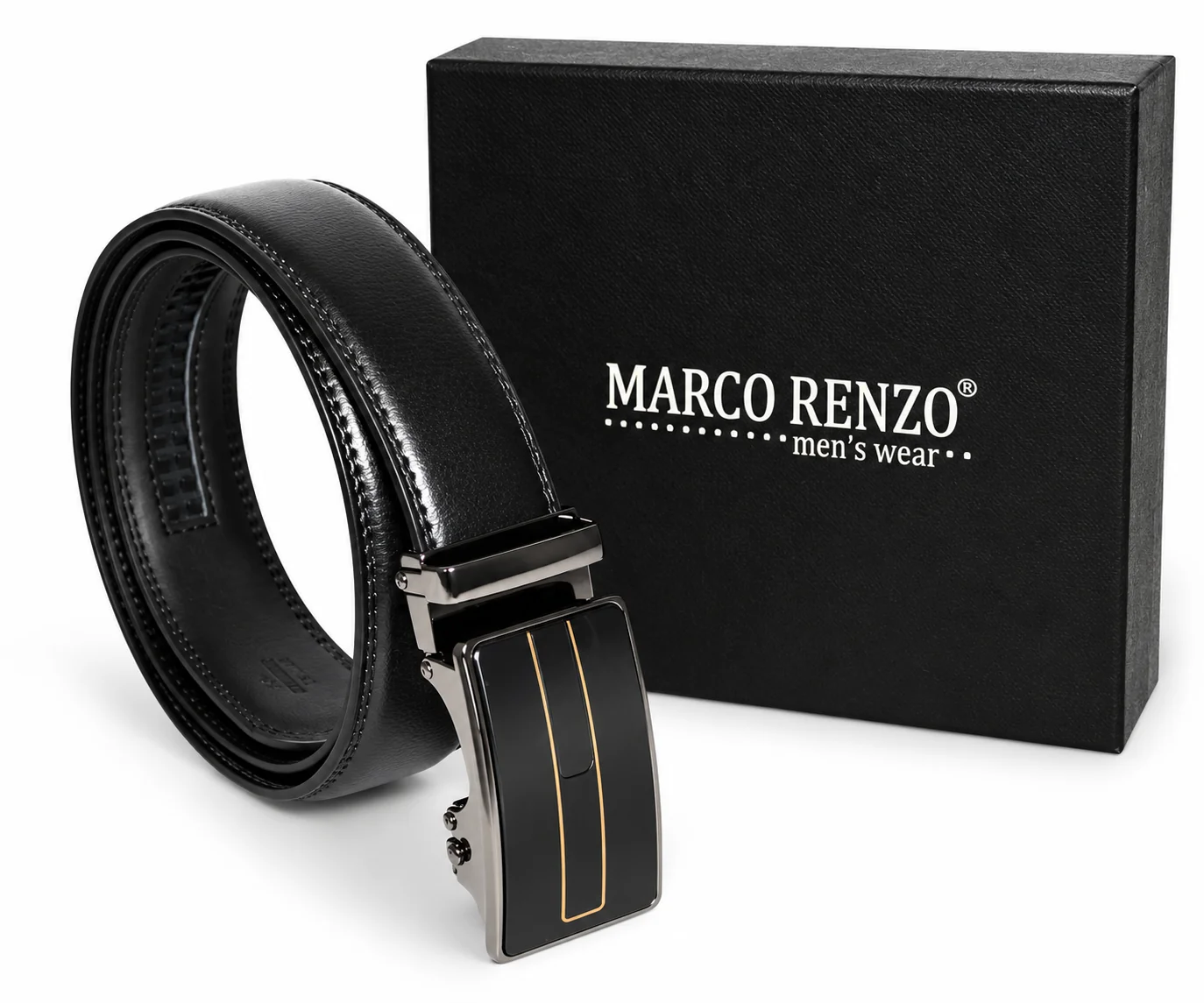 Marco Sergioni férfi bőr öv - Fekete