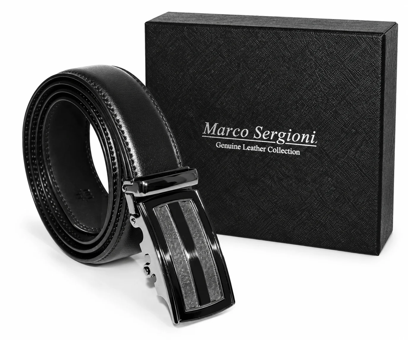 Marco Sergioni férfi bőr öv - Fekete