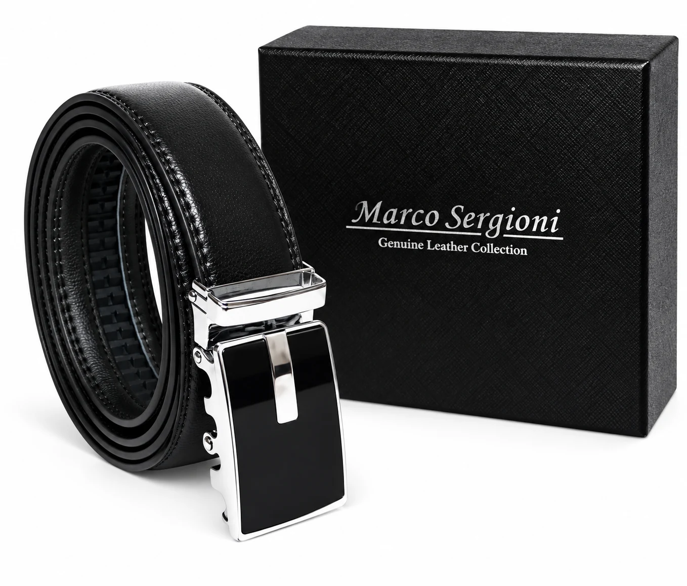 Marco Sergioni férfi bőr öv - Fekete