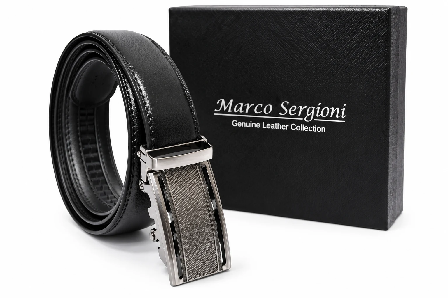 Marco Sergioni férfi bőr öv - Fekete
