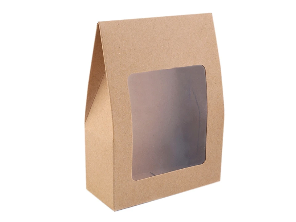 Papírdoboz natural ablakkal - 10 db/csomag