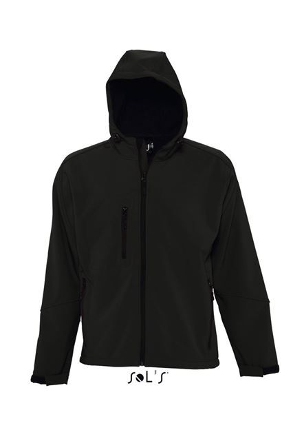 Férfi kapucnis softshell dzseki - Fekete