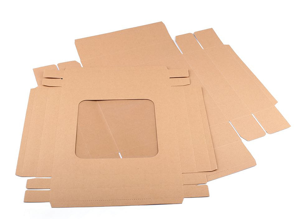 Papir doboz szalaggal natur - 4 db/csomag