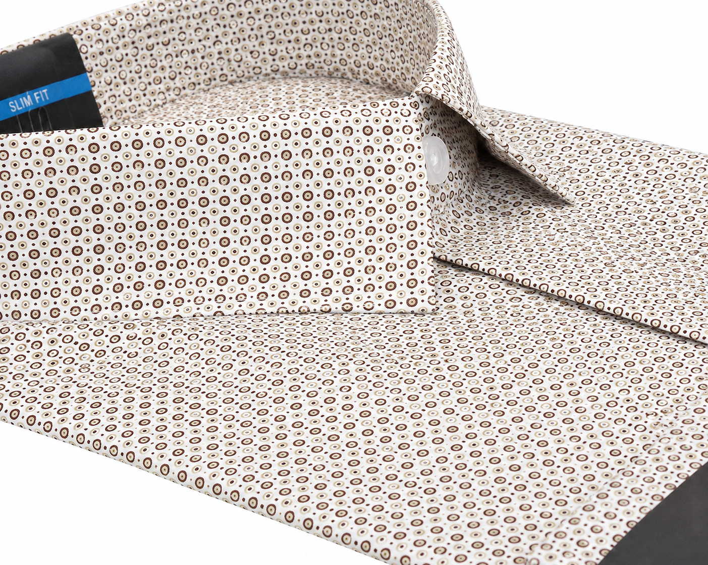 NM h.u slim fit elasztikus ing - Drapp mintás