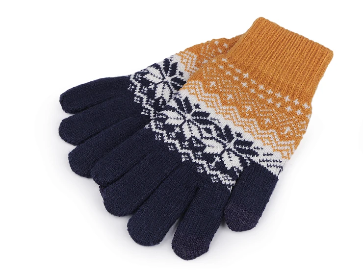 Unisex norvég mintás kötött kesztyű