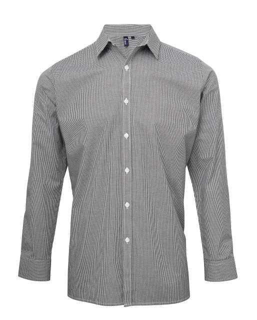GINGHAM 100% pamut slim fit h.u férfi ing Fehér-fekete csíkos