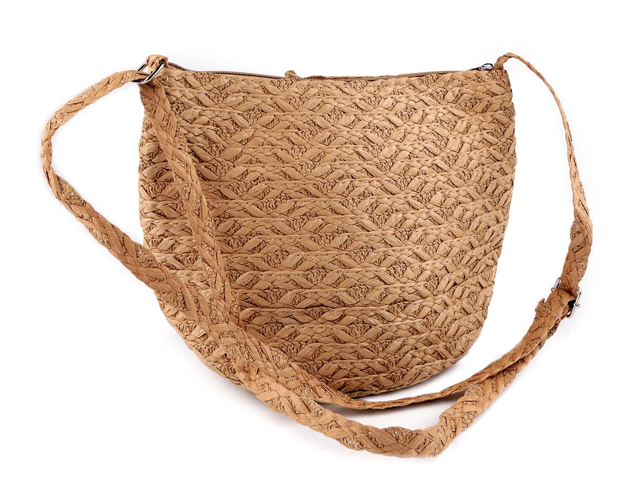 Táska papírszalmából crossbody - 23x30 cm