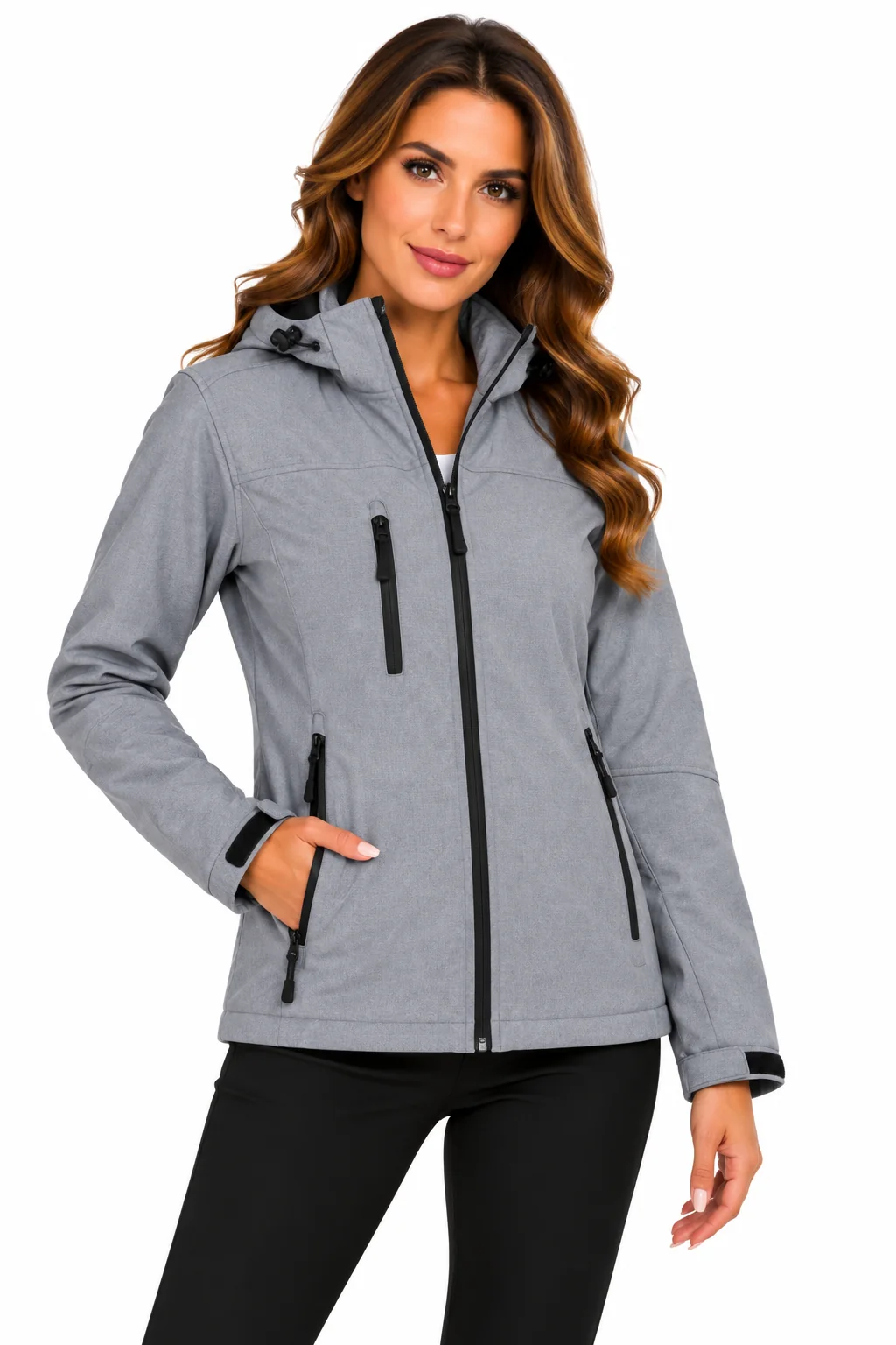 Női kapucnis softshell dzseki