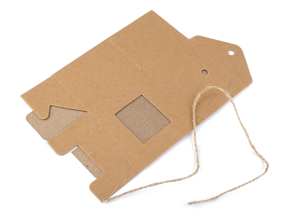 Papírdoboz natural ablakkal - 10 db/csomag