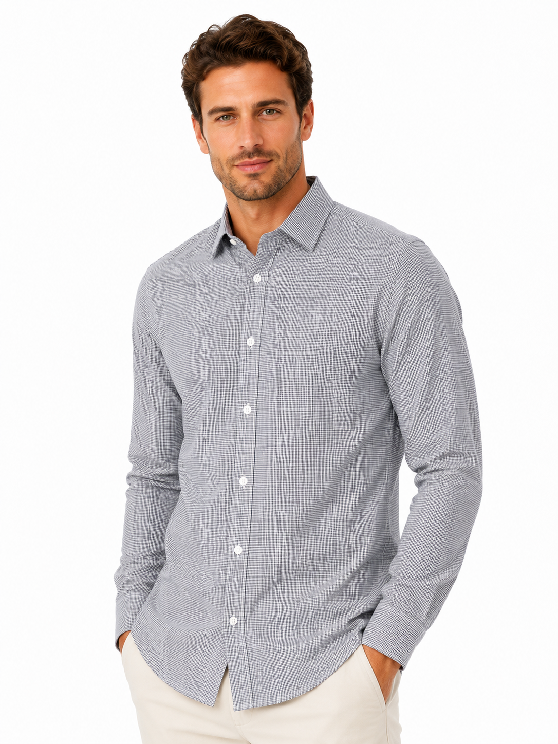 GINGHAM 100% pamut slim fit h.u férfi ir csíkos