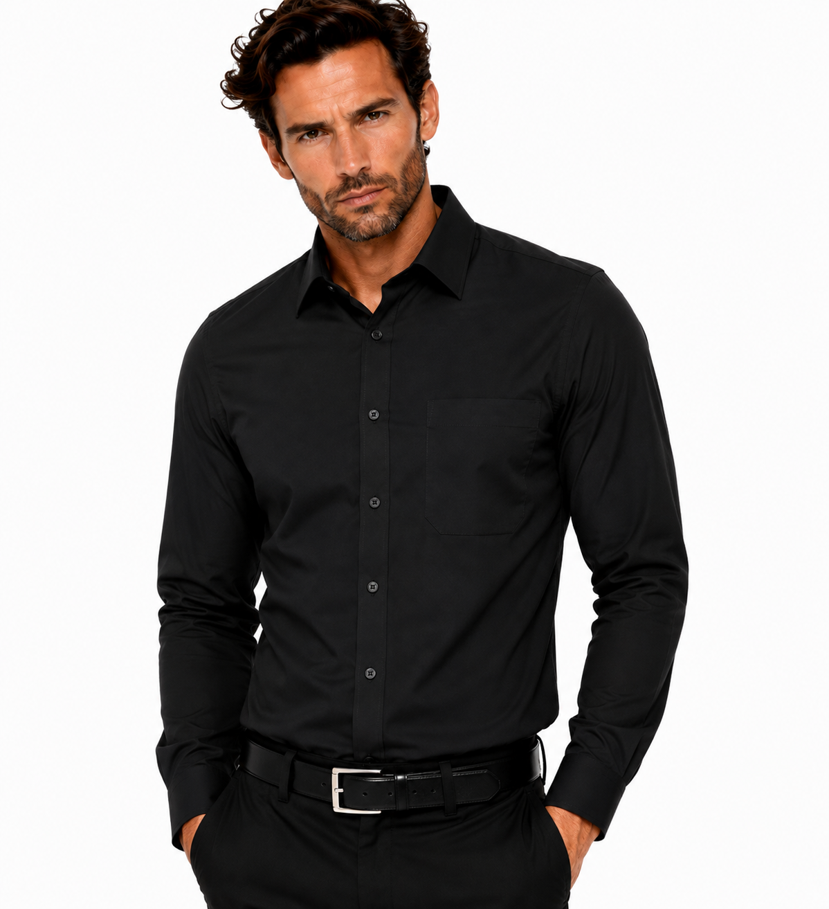 Férfi h.u comfort fitt ing - Fekete