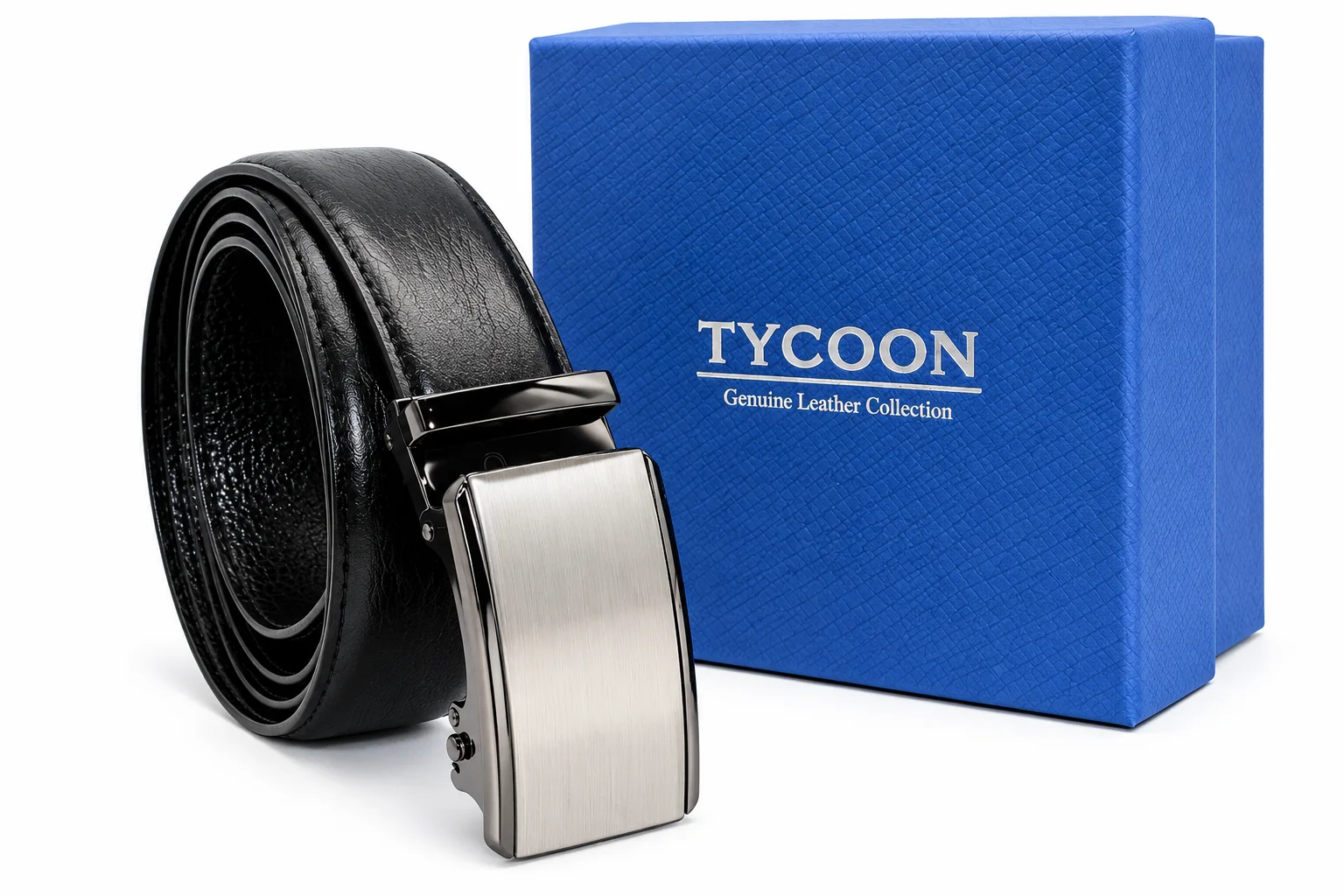 Tycoon extra hosszú férfi bőr öv - Fekete