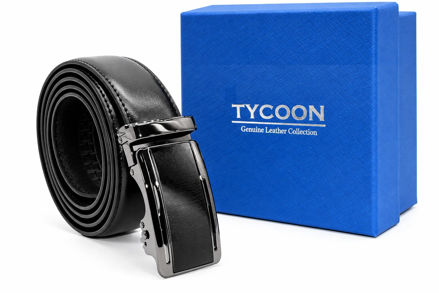 Tycoon extra hosszú férfi bőr öv - Fekete