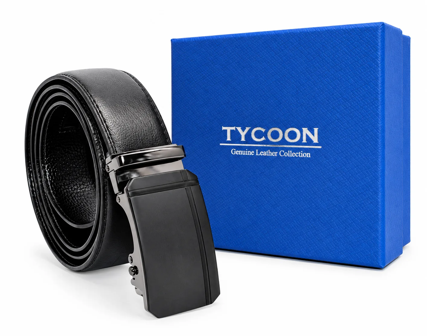 Tycoon extra hosszú férfi bőr öv - Fekete