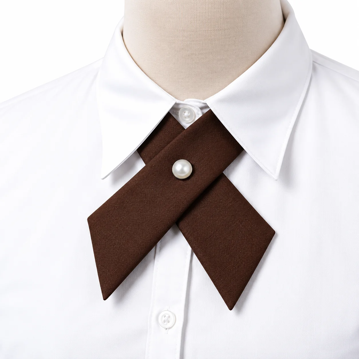 Női keresztnyakkendő - Sötétbarna