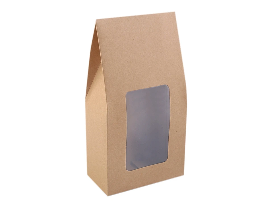 Papírdoboz natural ablakkal - 10 db/csomag